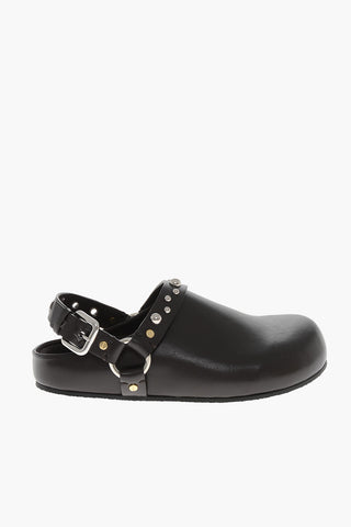 Mules ELYSE aus Eco-Leder mit genieteten Riemchen