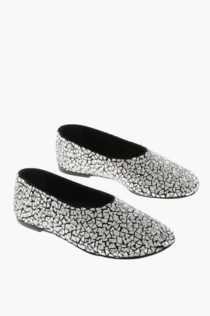 Ballerine in Pelle GLOVE con Cristalli All-Over