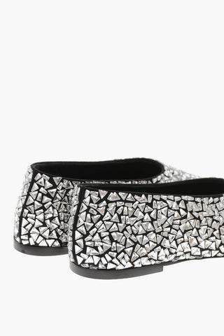 Ballerine in Pelle GLOVE con Cristalli All-Over