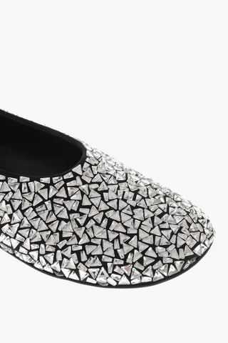 Ballerine in Pelle GLOVE con Cristalli All-Over