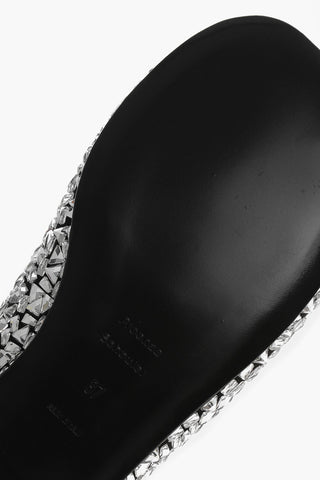 Leather Ballet Flats GLOVE with All-Over Crystals