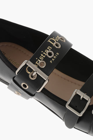 Ballerinas PUNK aus Leder mit eckiger Spitze