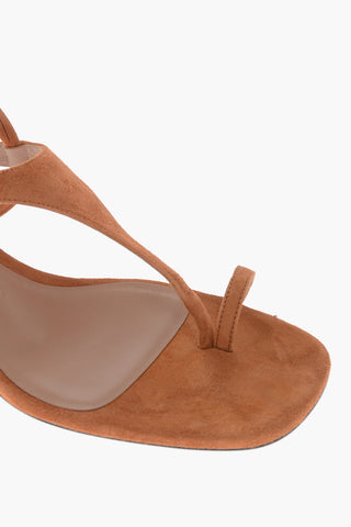 Suede Thong Sandals NOVA With 7cm Ankle Strap