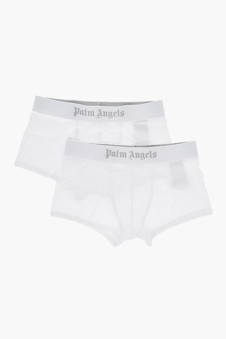 Set 2 Paia di Boxer a Tinta Unita con Banda Logata