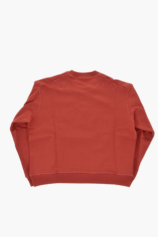 Brushed Cotton Crewneck Sweatshirt BOXY with Love Dsquared Print