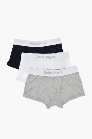 Set 3 Paia di Boxer in Cotone Stretch con Banda Elastica Logata