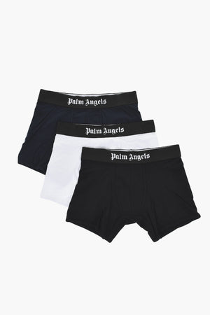 Set Of 3 Pairs Of Solid-Color Boxers With Logo Band