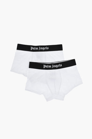 Set Of 2 Stretch Cotton Boxer Briefs With Branded Elastic Waistband