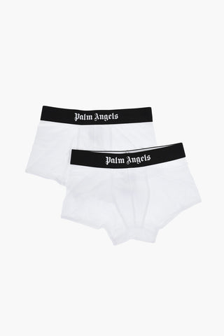 Set 2 Paia di Boxer in Cotone Stretch con Banda Elastica Logata