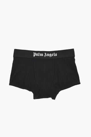 Set 2 Paia di Boxer in Tinta Unita con Logo a Contrasto