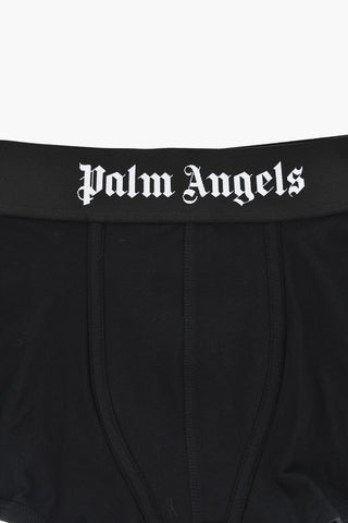Set 2 Paia di Boxer in Tinta Unita con Logo a Contrasto