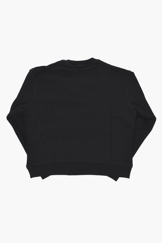 Brushed Cotton Crewneck Sweatshirt BOXY with Love Dsquared Print