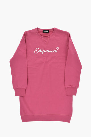 Long-Sleeve Sweatshirt Dress with Printed Logo