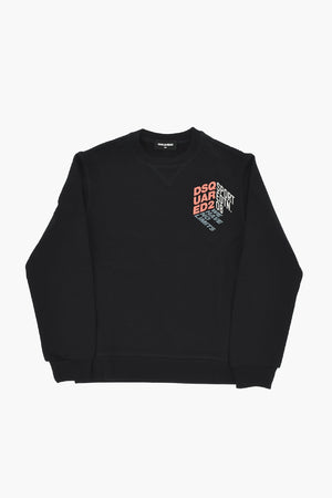 Felpa Girocollo RELAX in Cotone Garzato con Logo Stampato