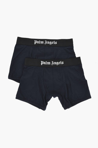 Set 2 Paia di Boxer in Cotone Stretch con Banda Elastica Logata