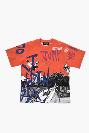 Rundhals-T-Shirt SLOUCH FIT bedruckt