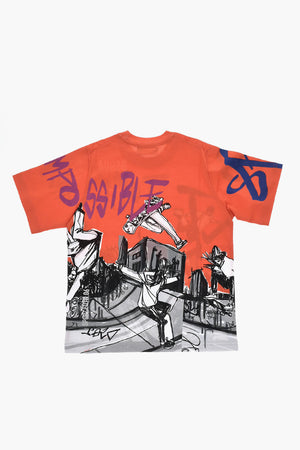 Rundhals-T-Shirt SLOUCH FIT bedruckt