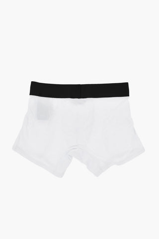 Set 2 Paia di Boxer a Tinta Unita con Banda Logata