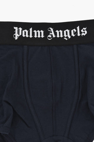 Set Of 3 Stretch Cotton Boxer Briefs With Branded Elastic Waistband