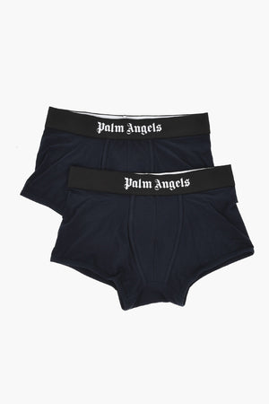 Set Of 2 Stretch Cotton Boxer Briefs With Branded Elastic Waistband
