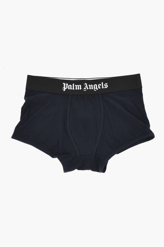 Set Of 2 Stretch Cotton Boxer Briefs With Branded Elastic Waistband