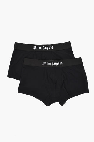 Set 2 Paia di Boxer in Cotone Stretch con Banda Elastica Logata