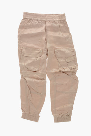 Pantaloni Cargo PMIRTOW in Satin con Elastico in Vita