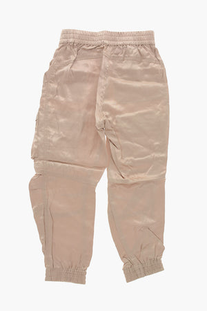 Pantaloni Cargo PMIRTOW in Satin con Elastico in Vita