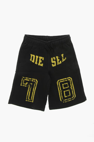Shorts aus angerauter Baumwolle mit 3 Taschen