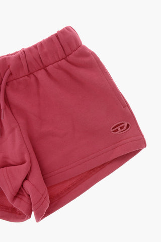 Shorts aus angerauter Baumwolle mit Cut-out-Detail