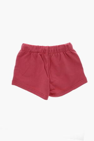 Shorts aus angerauter Baumwolle mit Cut-out-Detail