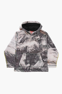 Acid-Wash Cotton-Blend Hoodie