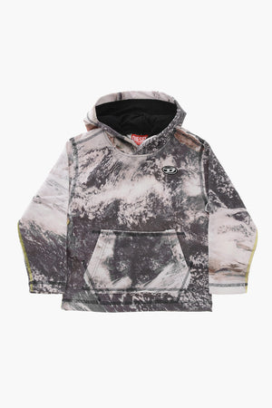 Acid-Wash Cotton-Blend Hoodie