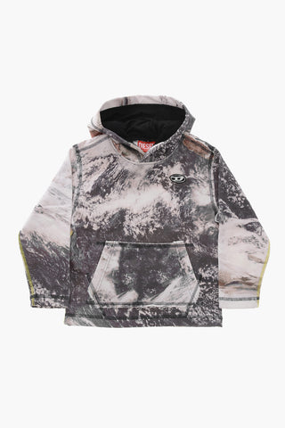 Acid-Wash Cotton-Blend Hoodie