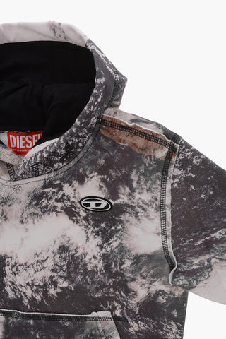 Acid-Wash Cotton-Blend Hoodie