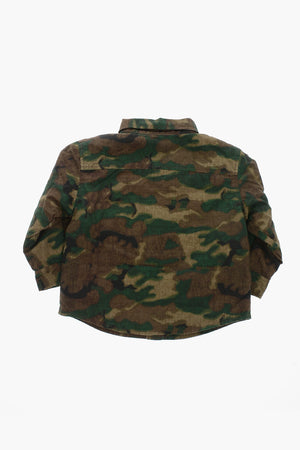 Camouflage-Pattern Overshirt with Faux-Fur Lining