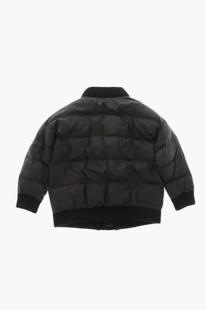 Solid-Color Bomber With Wool Details