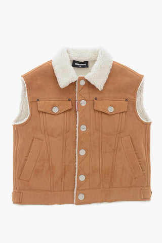 민소매 비건 가죽 재킷