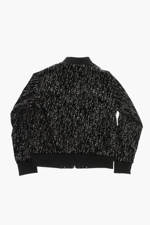 Solid-Color Velour Bomber With All-Over Glitter