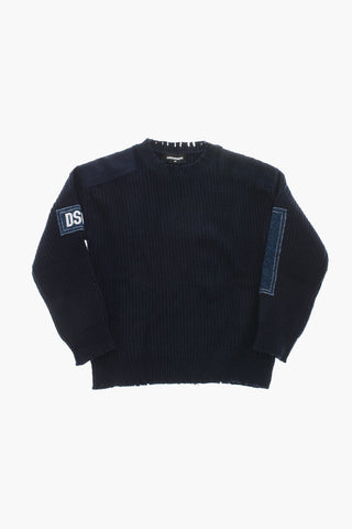 Rundhals-Pullover aus Wollmischung im Vintage-Look