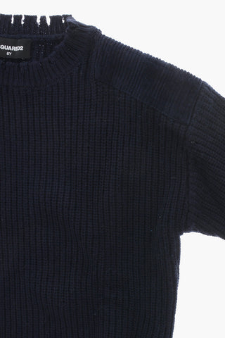 Rundhals-Pullover aus Wollmischung im Vintage-Look