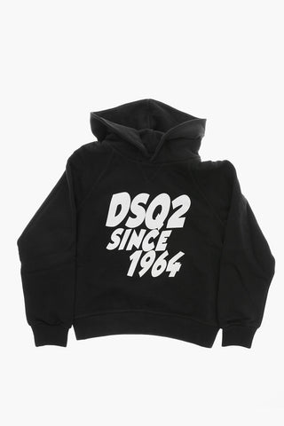 Felpa Hoodie Relax Fit in Cotone con Logo a Contrasto