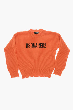 Rundhalspullover aus Baumwolle im Vintage-Look