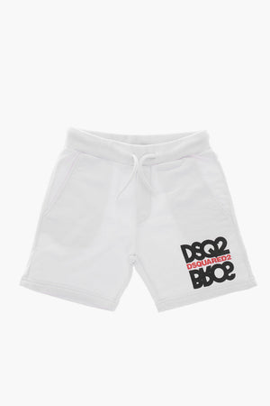 Shorts aus Baumwolle mit Kontrastlogo