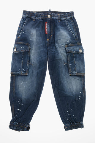 Cargo Jeans With Painting Effect
