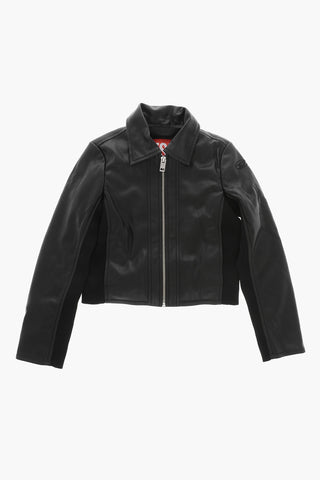 Jacke aus veganem Leder JLSASK mit Rippen-Details
