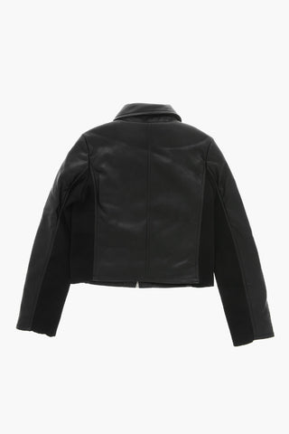 Jacke aus veganem Leder JLSASK mit Rippen-Details