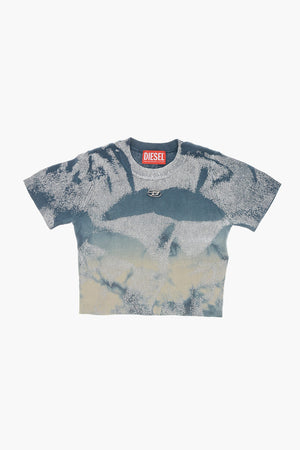 Top Crop KMILEENSS a Costine in Effetto Metallizzato