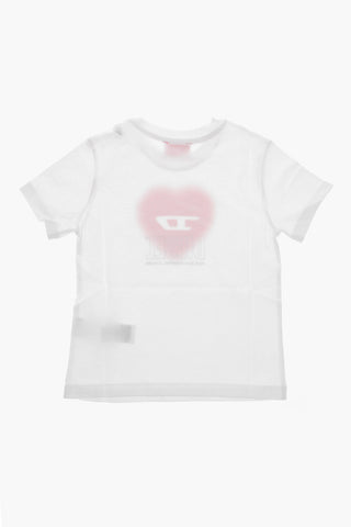 Cotton Crewneck T-Shirt TCUORE with Faded Print
