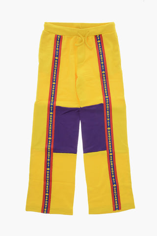 Pantaloni in Misto Cotone con Banda Laterale Logata 